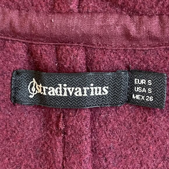 Stradivarius Sleeveless Oversized Open Cardigan Women Size‎ S Red Pockets - Picture 4 of 10